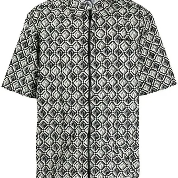 Marine Serre Zephyr Diamond-pattern Moon shirt sz Large - Picture 3 of 7